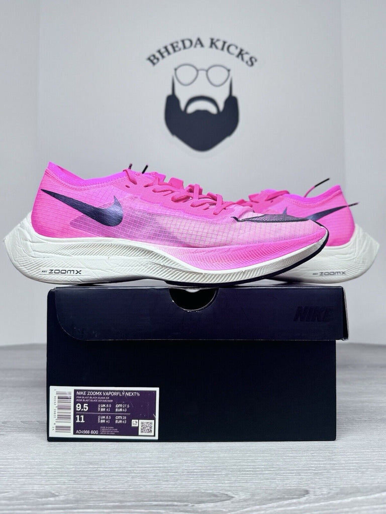 Size 9.5 - Nike ZoomX VaporFly Next% Pink Blast Shoes Sneakers AO4568-600