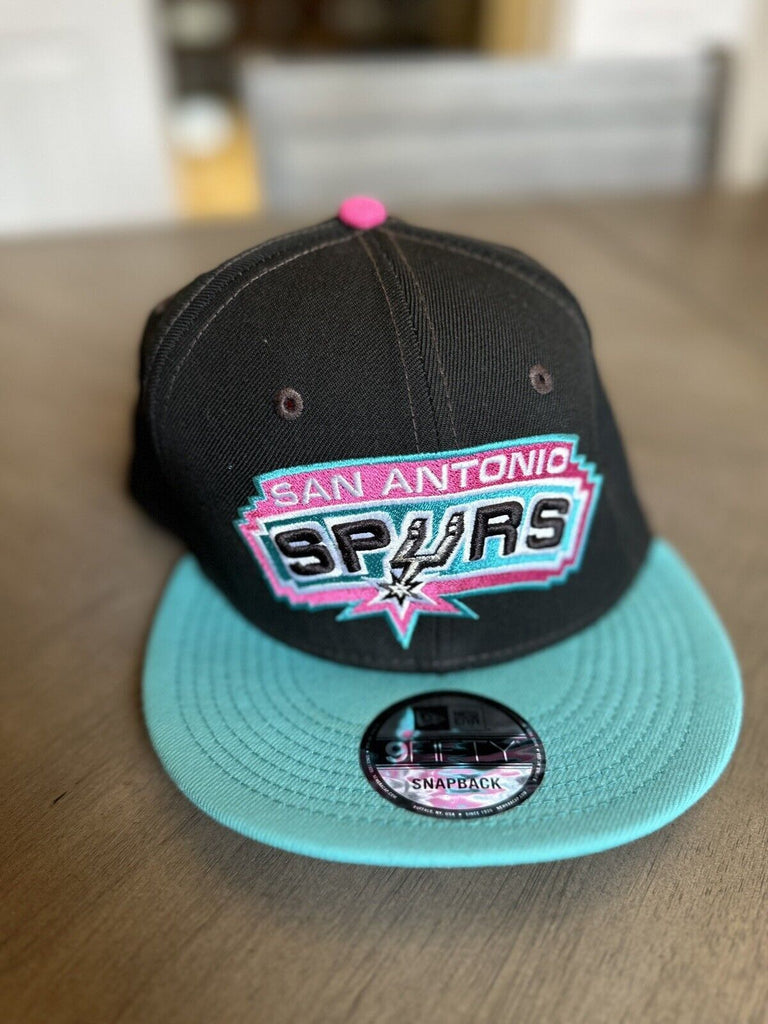 New San Antonio Spurs New Black Teal Official 9FIFTY Snapback Hat Original