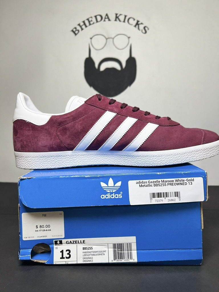 Men Size 13 - adidas Gazelle Maroon BB5255 Preowned Authentic OG Clean