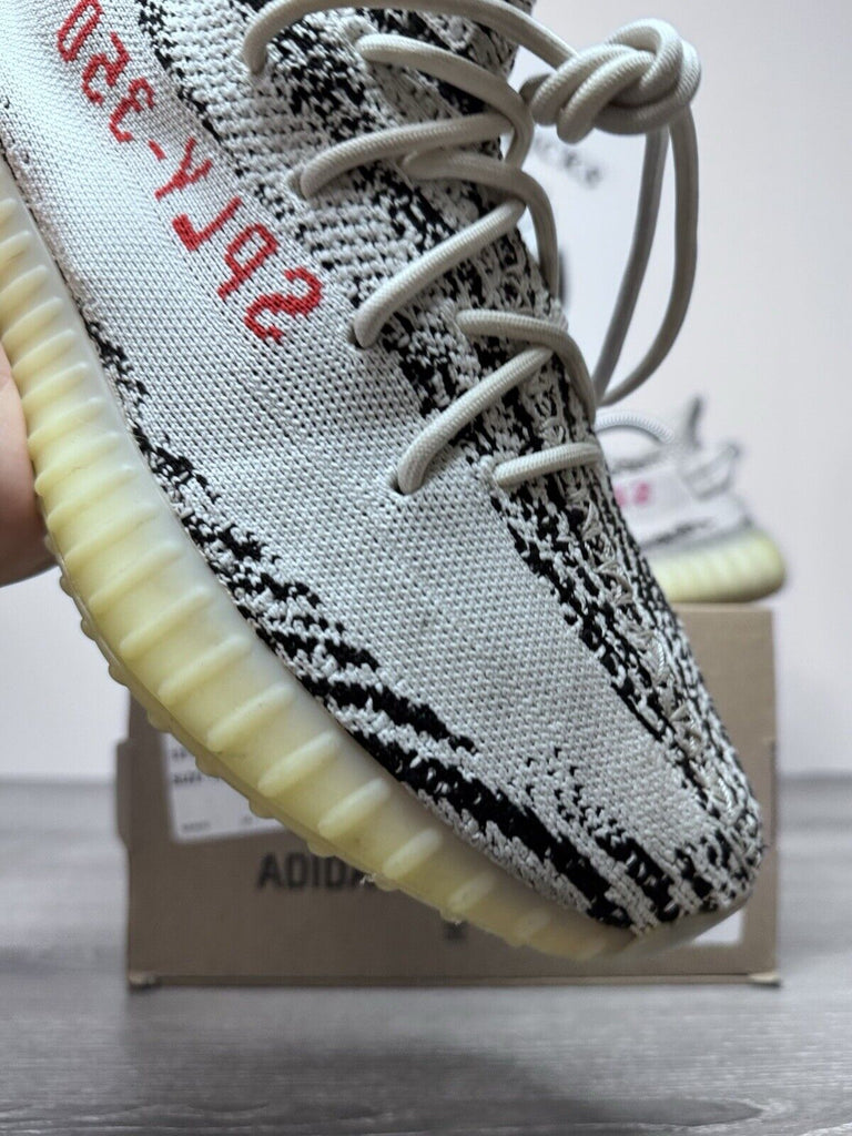 Size 10.5 - adidas Yeezy Boost 350 V2 Low Zebra CP9654 Preowned Authentic