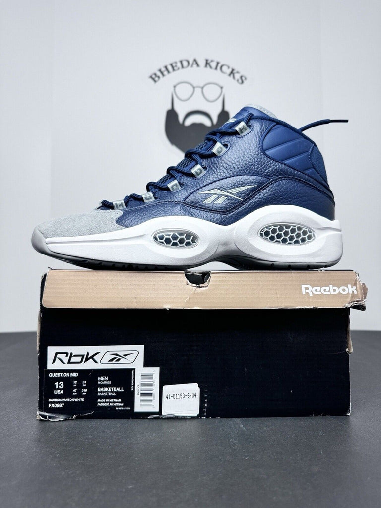 Reebok Question Mid Georgetown Carbon Panton White FX0987 Preowned Men’s Size 13