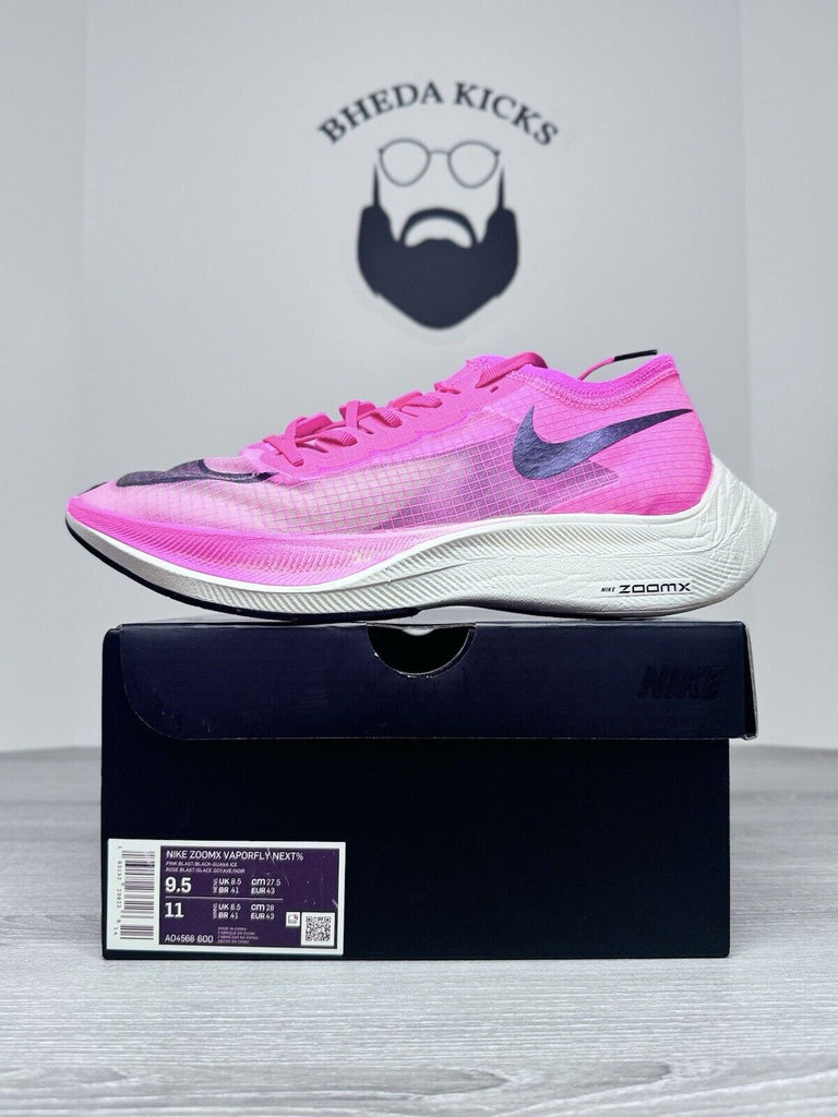 Size 9.5 - Nike ZoomX VaporFly Next% Pink Blast Shoes Sneakers AO4568-600