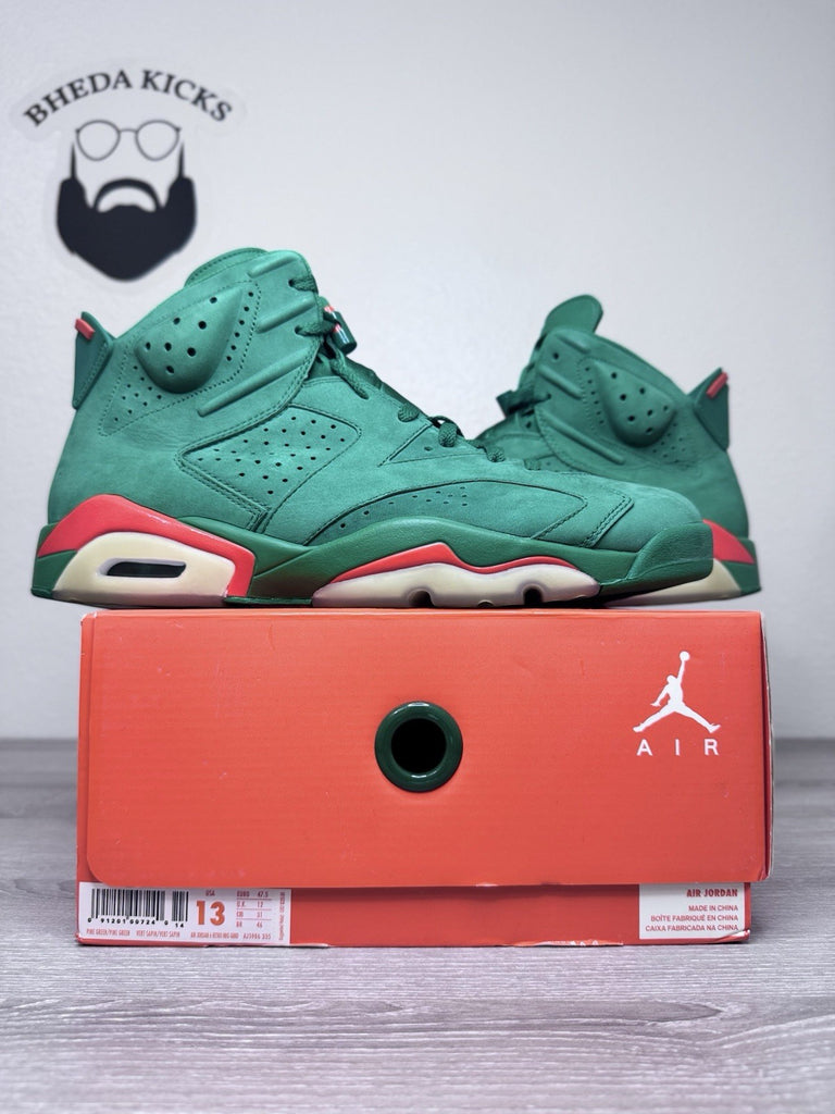 Size 13 - Nike Air Jordan 6 Retro Gatorade Green AJ5986-335 Men's Preowned