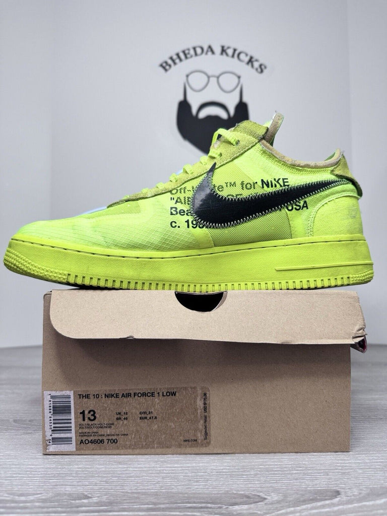 Nike Off-White x Air Force 1 Low Volt Size 13 AO4606-700 Preowned Authentic