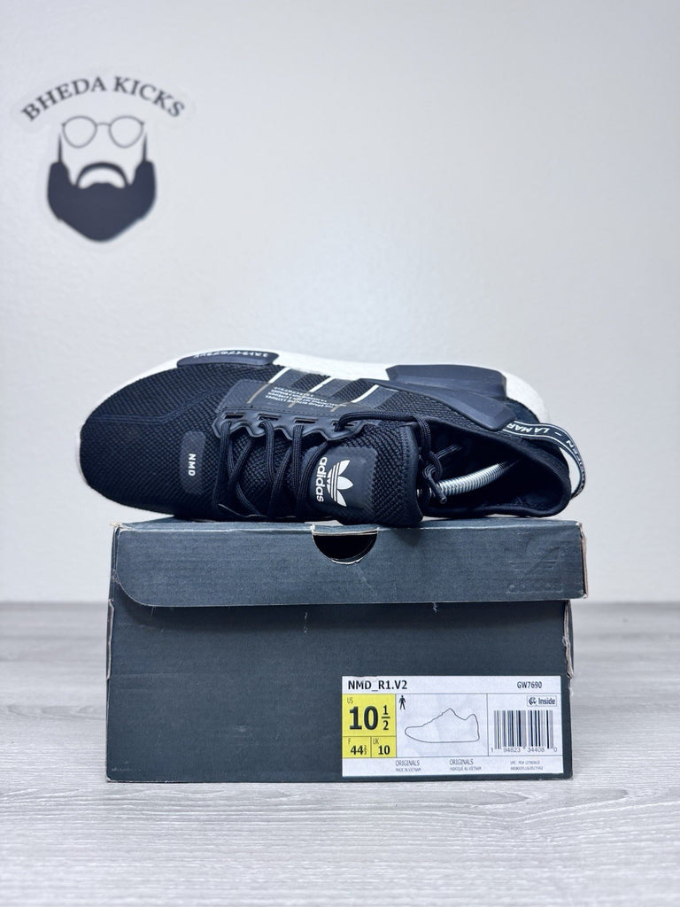 Size 10.5 - Adidas Nmd R1.V2 Men Running Athletic Shoes Core Black White GW7690