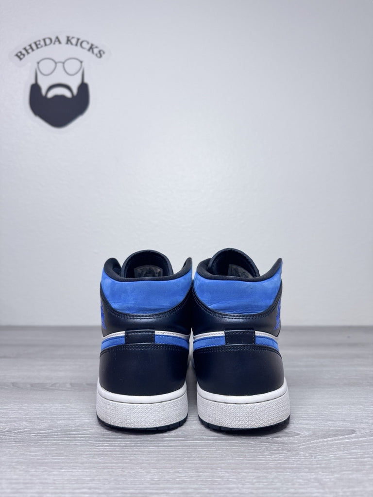 Size 9.5 - Nike Jordan 1 Mid White Black Racer Blue Men's Sneakers 554724-140