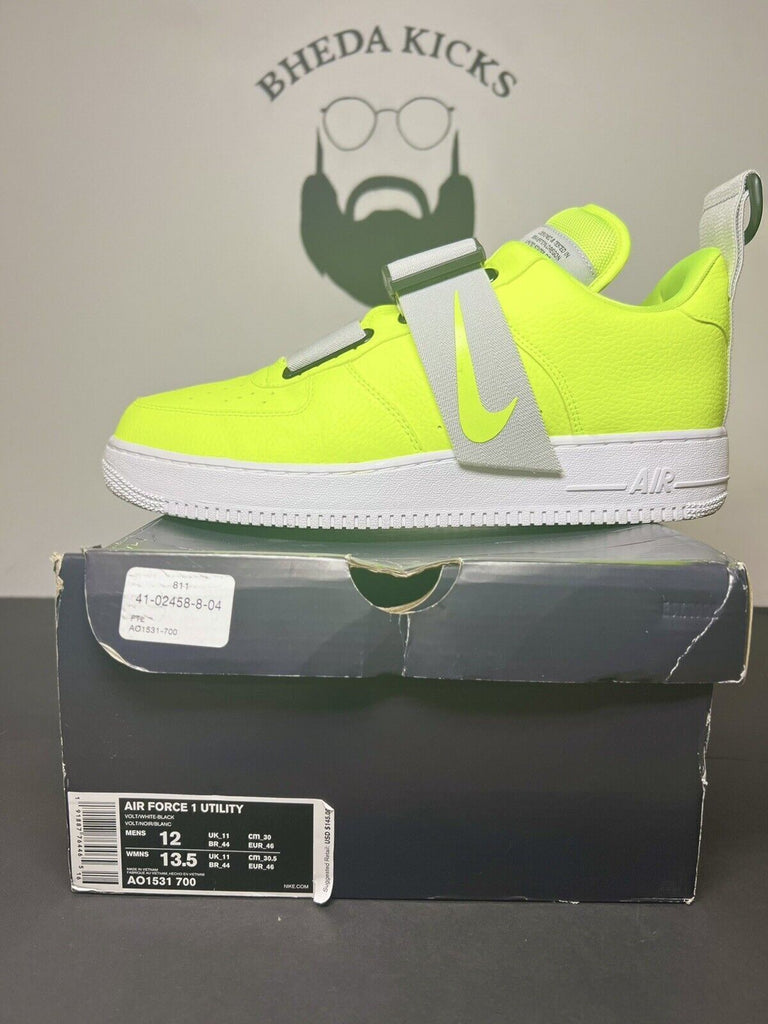 Nike Air Force 1 Low Utility Volt Men's Size 12 2018 AO1531-700 Preowned Og Rare