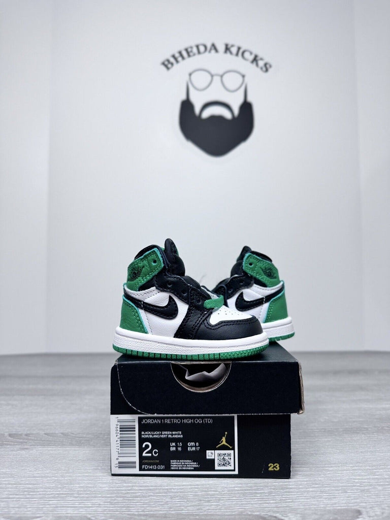 Size 2C - Nike Air Jordan 1 Retro High OG TD 'Lucky Green'  FD1413-031 Toddler