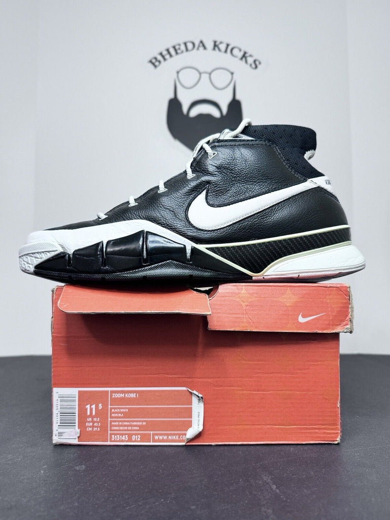 Size 11.5 - Nike Kobe 1 OG Sharpshooter Black White 2006 313143-012 Rare