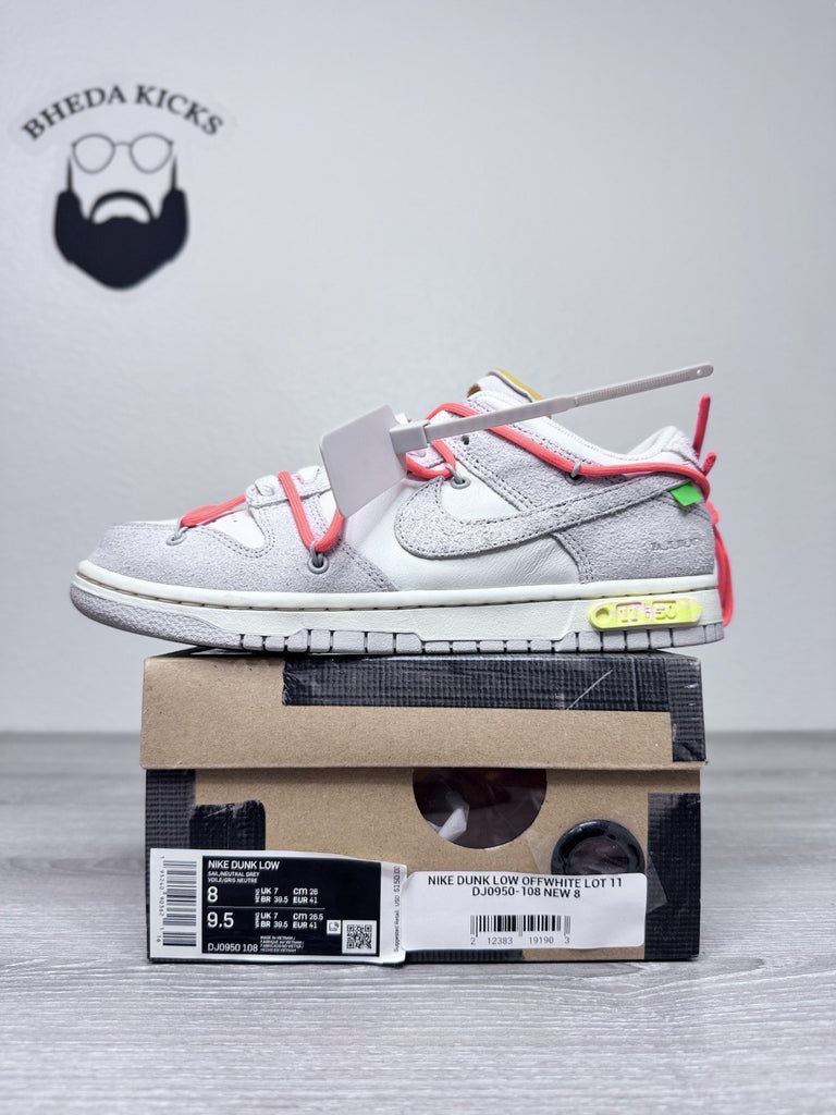 Size 8 - Off-White x Dunk Low ‘Lot 11 of 50’ Preowned DJ0950-108 Authentic