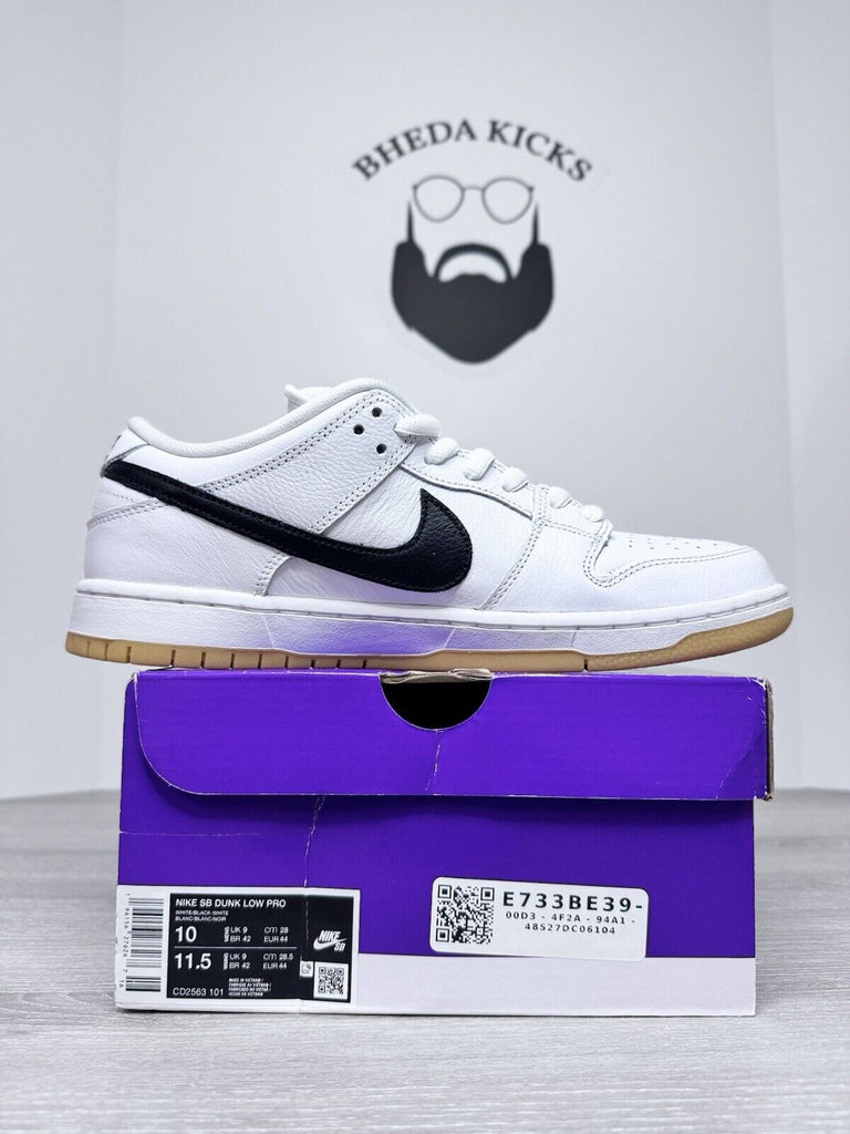 Size 10 - Nike SB Dunk Low White Gum Shoes Authentic CD2563-101 NEW DS