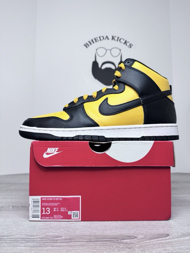 Size 13 - Nike Dunk Retro High Bruce Lee DD1399-700 Reverse Goldenrod NEW DS