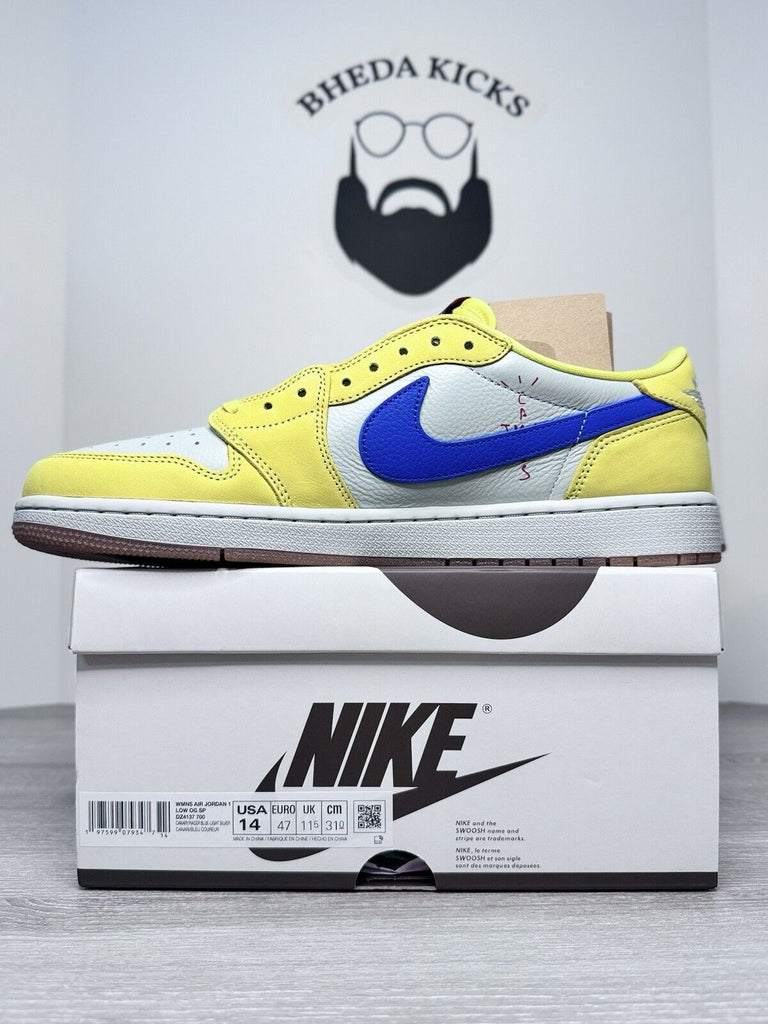 Size 14W / 12.5M - Nike Air Jordan 1 Retro OG SP Low Travis Scott Canary Yellow