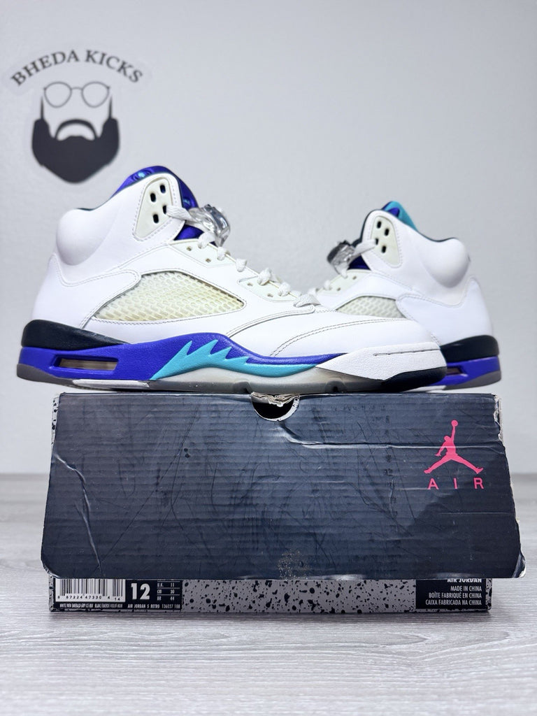 Size 12 - Nike Air Jordan 5 Retro Grape 2013 White Purple Black 136027-108