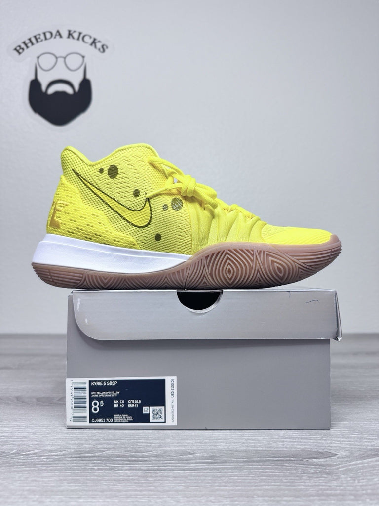 Size 8.5 - Nike SpongeBob SquarePants x Kyrie 5 Opti Yellow CJ6951-700 Men's New