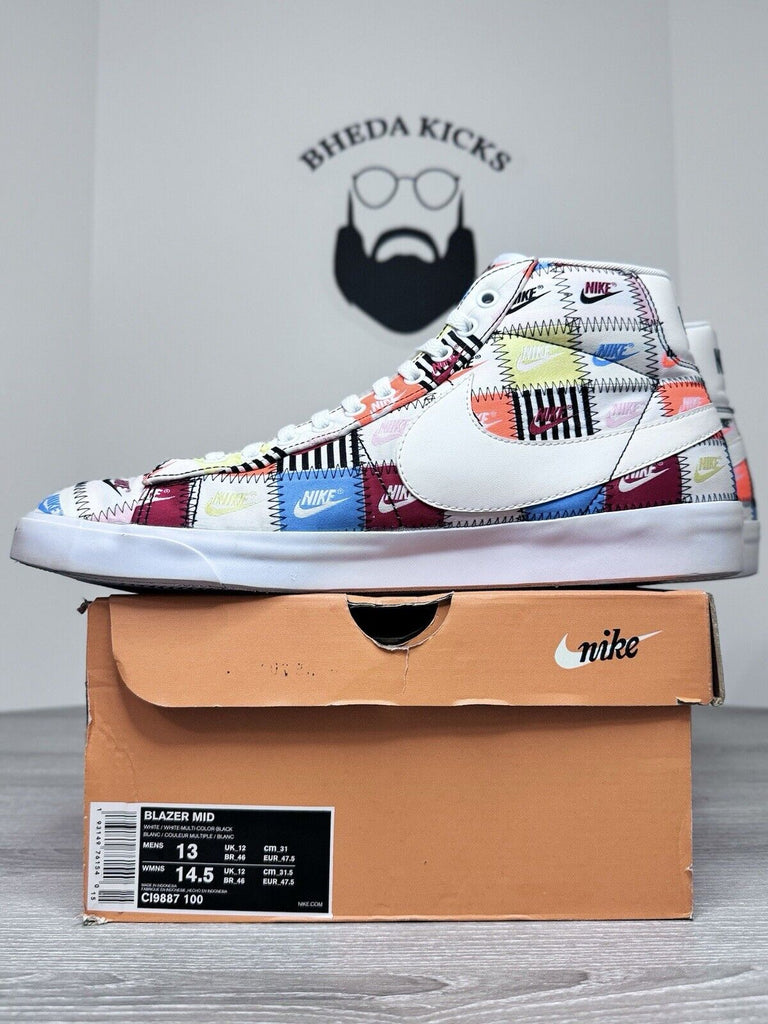 Size 13 - Nike Blazer Mid Patchwork CI9887-100 Preowned Authentic Men’s Shoe