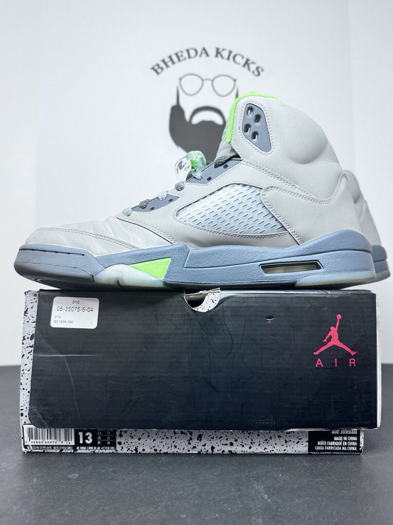 Nike Air Jordan 5 Retro Green Bean DM9014-003 Silver Metallic Green 2022 Size 13