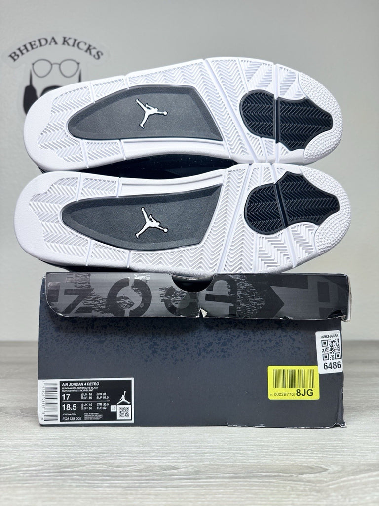 Size 17 - Air Jordan 4 Retro Fear Black White Gray 2024 FQ8138-002 Brand New
