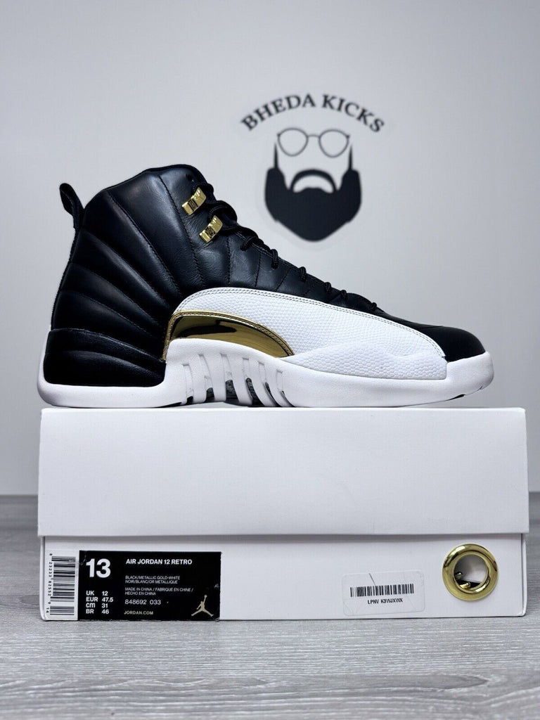 Size 13 - Nike Air Jordan 12 Retro Wings Shoes Mens Black Gold White 848692-033