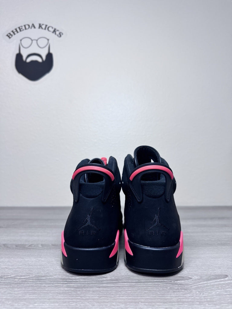Size 8.5 - Jordan 6 Retro Infrared Black Pink White Suede Leather (384664-023)