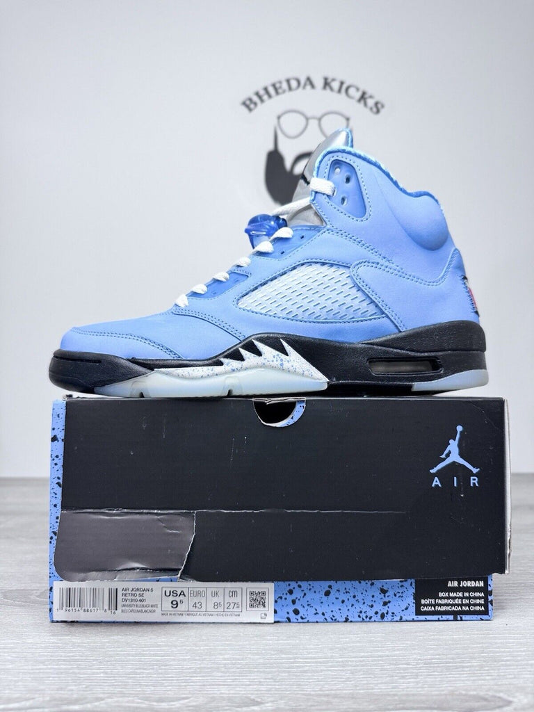 Size 9.5 - Nike Air Jordan 5 Retro SE UNC University Blue DV1310-401 Preowned