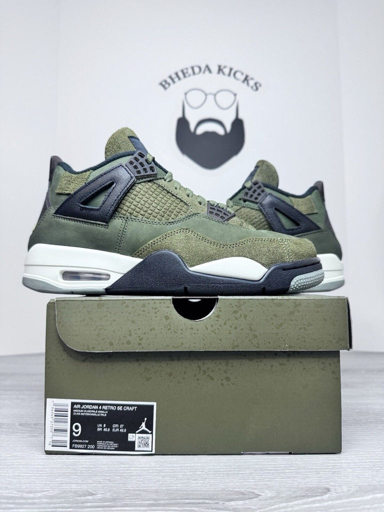 Size 9 - Jordan 4 SE Retro Low Craft Olive FB9927-200 Preowned Authentic