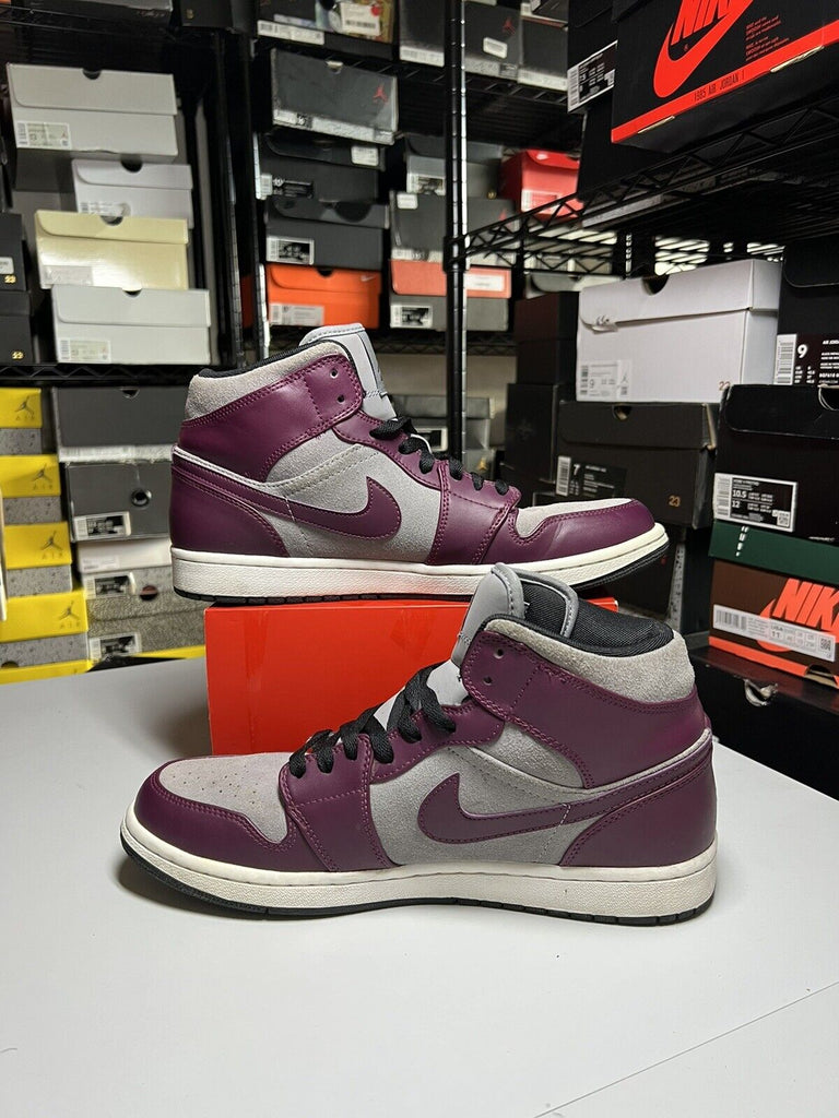 Nike Air Jordan 1 Bordeaux Mid Phat OG Retro Purple/White 364770-605 Size 10.5