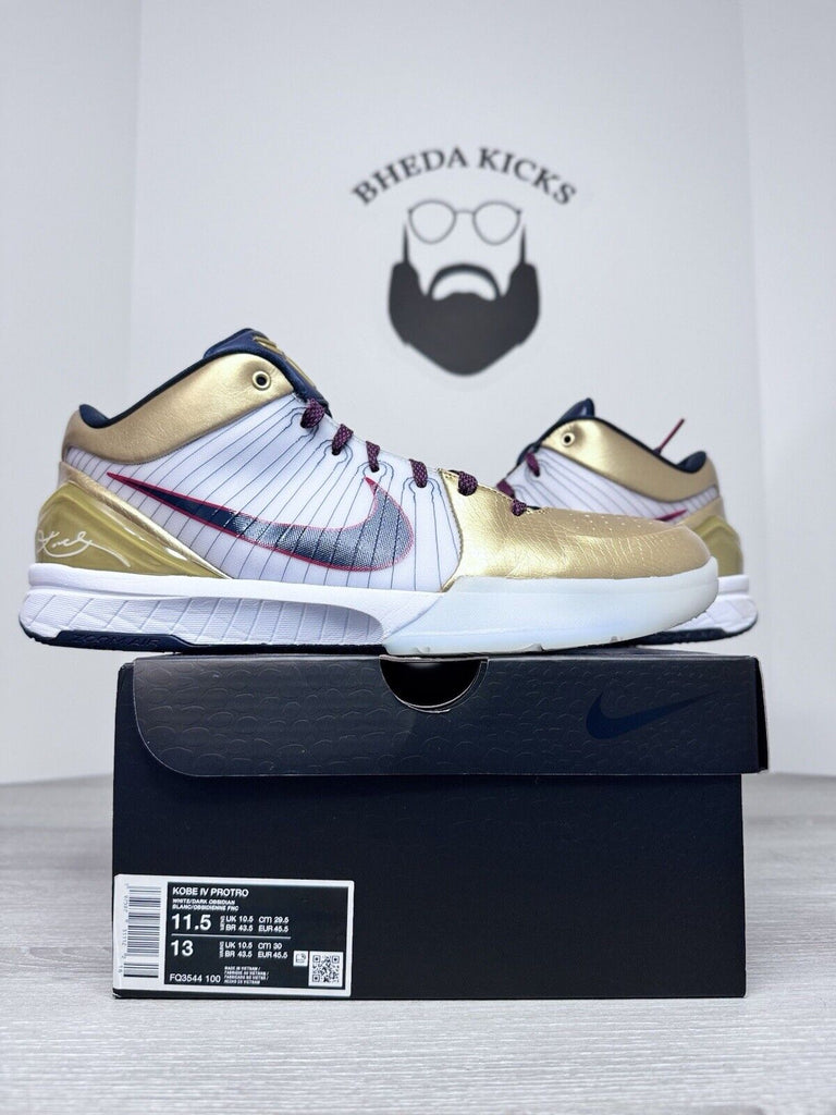 Size 11.5 - Nike Zoom Kobe 4 Protro 2024 Gold Medal FQ3544-100 Preowned