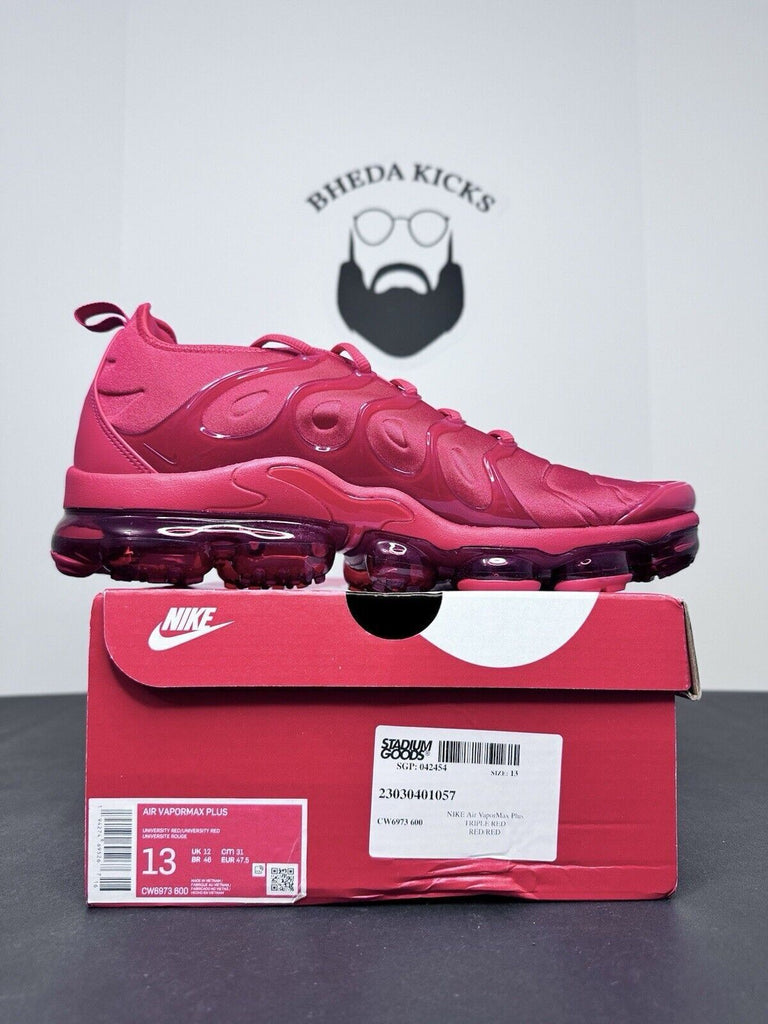 NEW Nike Air VaporMax Plus Triple Red University Red CW6973-600 Men’s Size 13