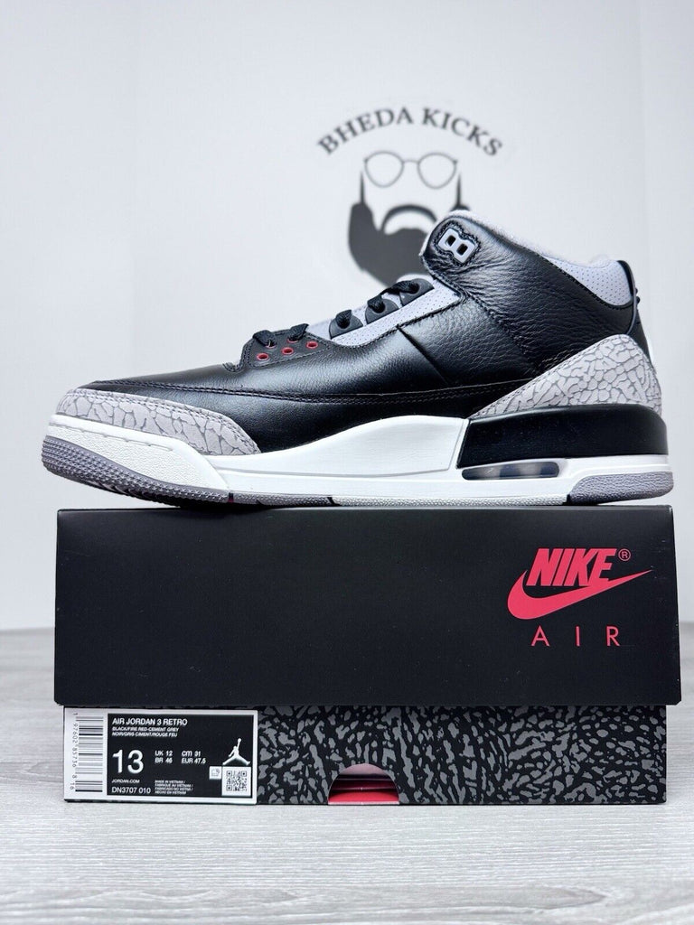 Size 13 - Air Jordan 3 Retro OG 2024 Black Cement DN3707-010 NEW DS