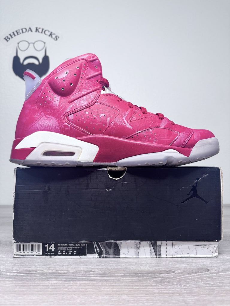 Size 14 - Nike Air Jordan 6 Slam Dunk 717302-600 OG VI Retro Red Preowned