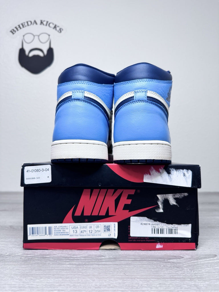 Size 13 - Nike Air Jordan 1 Retro OG High Obsidian UNC 2019 Authentic Preowned