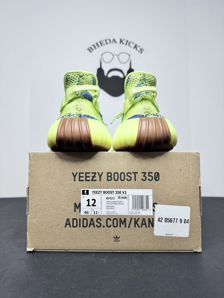 Adidas Yeezy Boost 350 V2 Semi Frozen Yellow Green B37572 Men’s Size 12