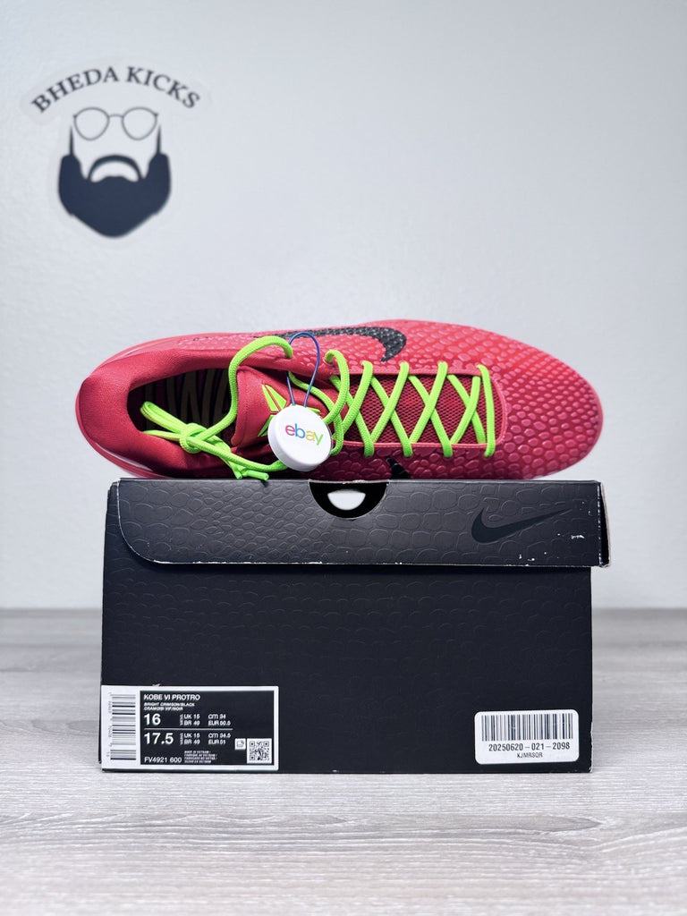 Size 16 - Nike Kobe 6 Protro Low Reverse Grinch FV4921-600 Authentic Brand New