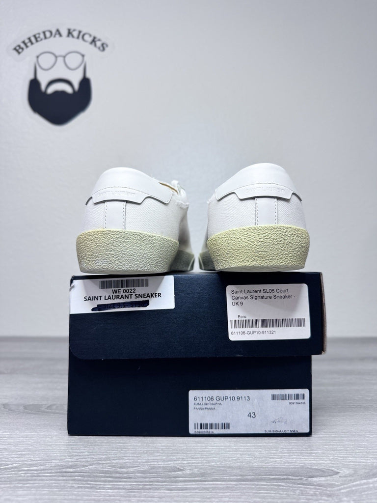 Size 43 EU / 10 US - Saint Laurent Court Canvas Signature Sneaker Preowned