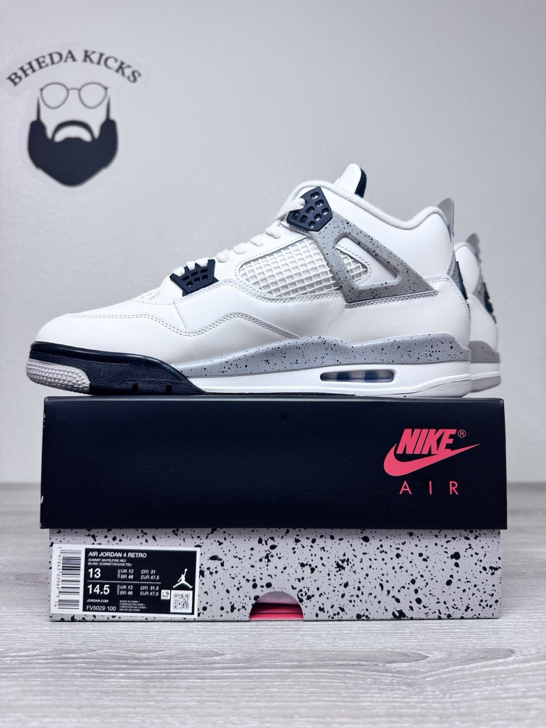 Size 13 - Nike Air Jordan 4 Retro White Cement 2025 FV5029-100 Brand New