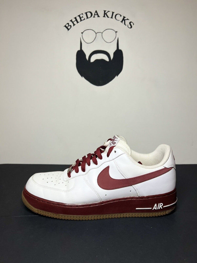 Nike Air Force 1 Mens Sz 12 White Red / Burgundy 315122-167 2009 Rare Og Clean