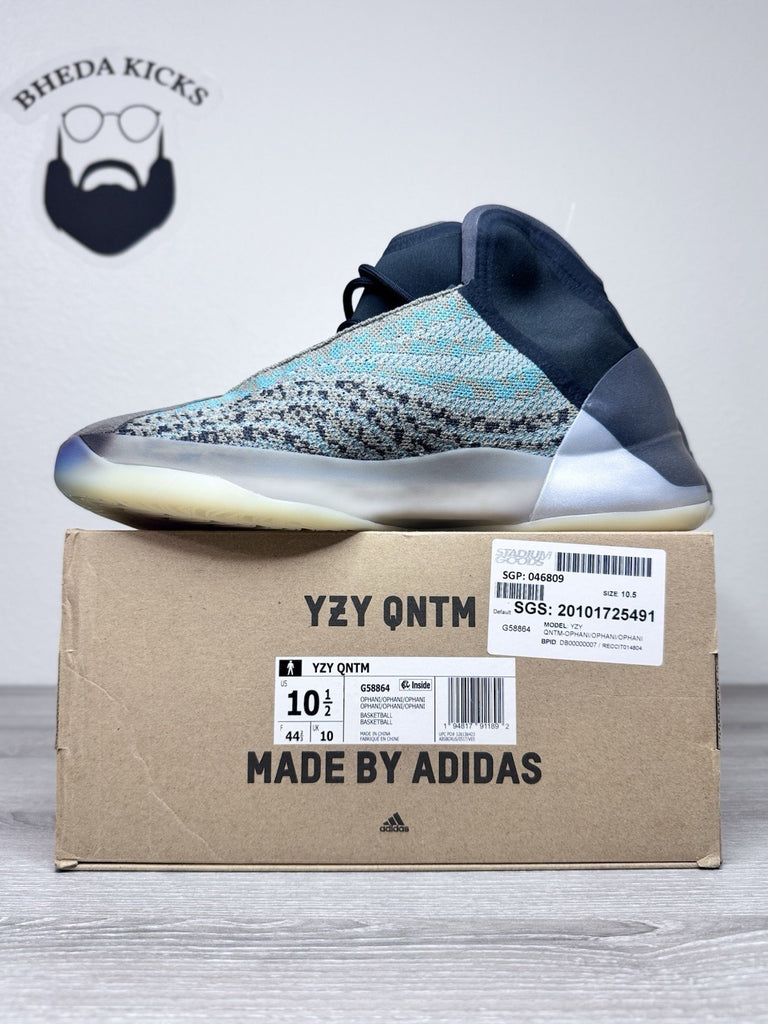 Size 10.5 - Adidas Yeezy QNTM Teal Blue Black Grey Boost Comfort G58864 New