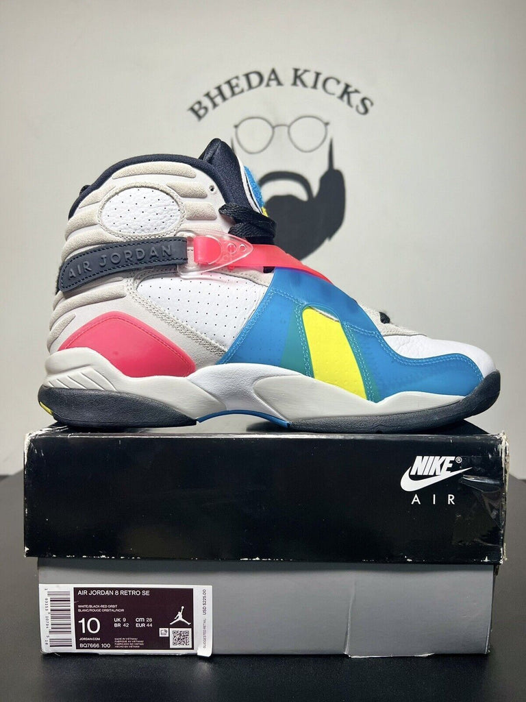 Nike Air Jordan 8 Retro SP SE White Multicolor Shoes BQ7666-100 Men's Size 10 Og