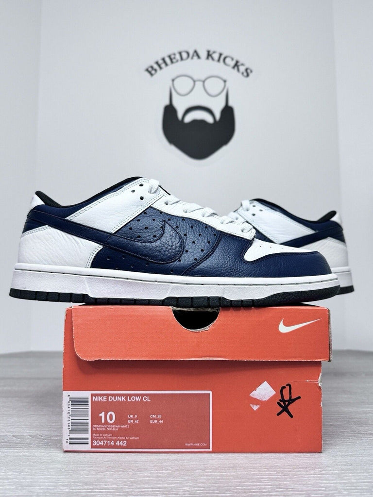 Size 10 - Nike Dunk Low CL Jordan Pack Obsidian White (2006) 304714-442 NEW DS