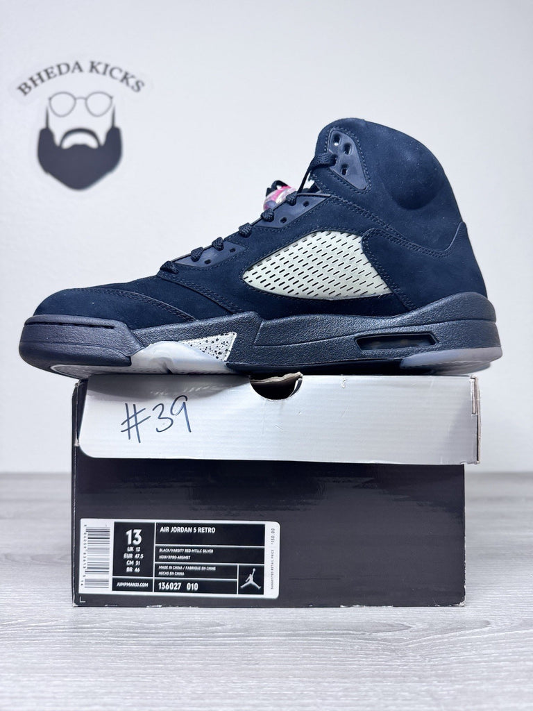 Size 13 - Air Jordan 5 Retro 2011 Black Metallic White Suede (136027-010) CLEAN