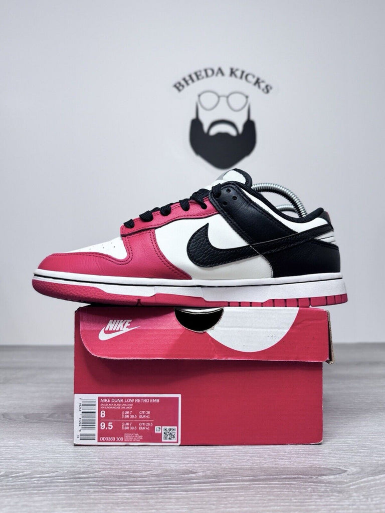 Size 8 - Nike Dunk Low EMB x NBA 75th Anniversary Bulls 2021 DD3363-100 Preowned