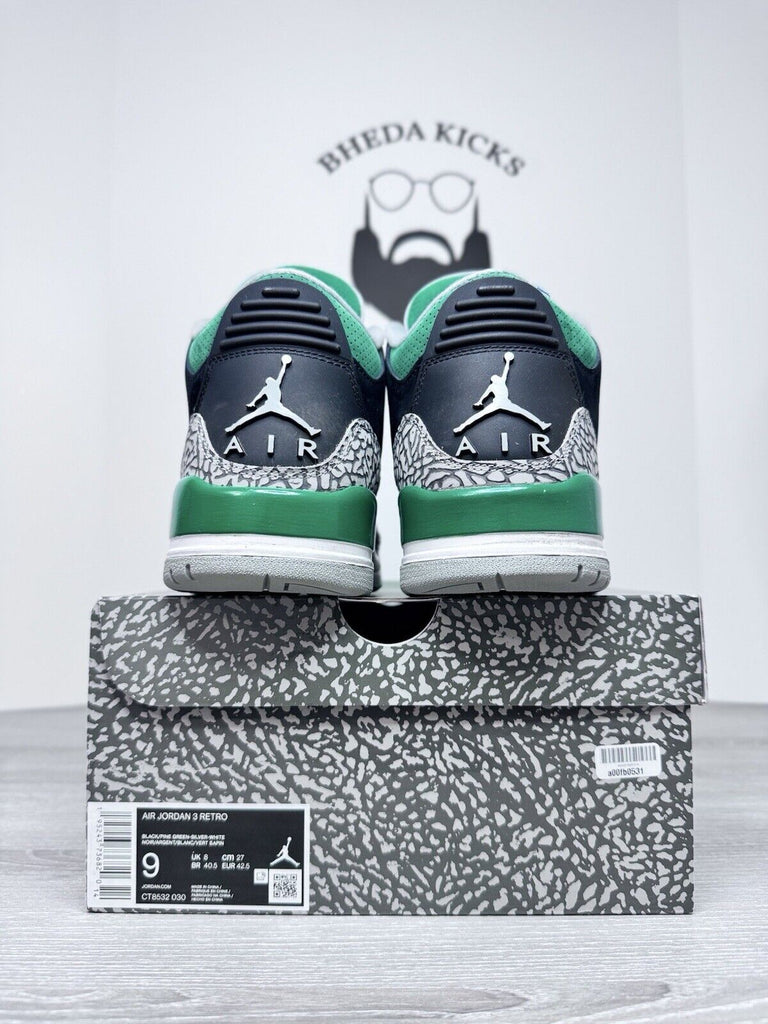 Size 9 And - Jordan 3 Retro Pine Green 2021 CT8532-030 Preowned Og Authentic