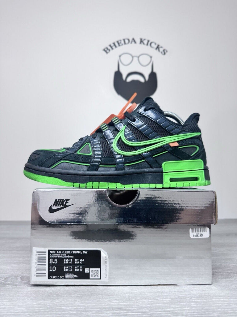 Size 8.5 - Nike Air Rubber Dunk x Off-White Low Green Strike Black (CU6015-001)