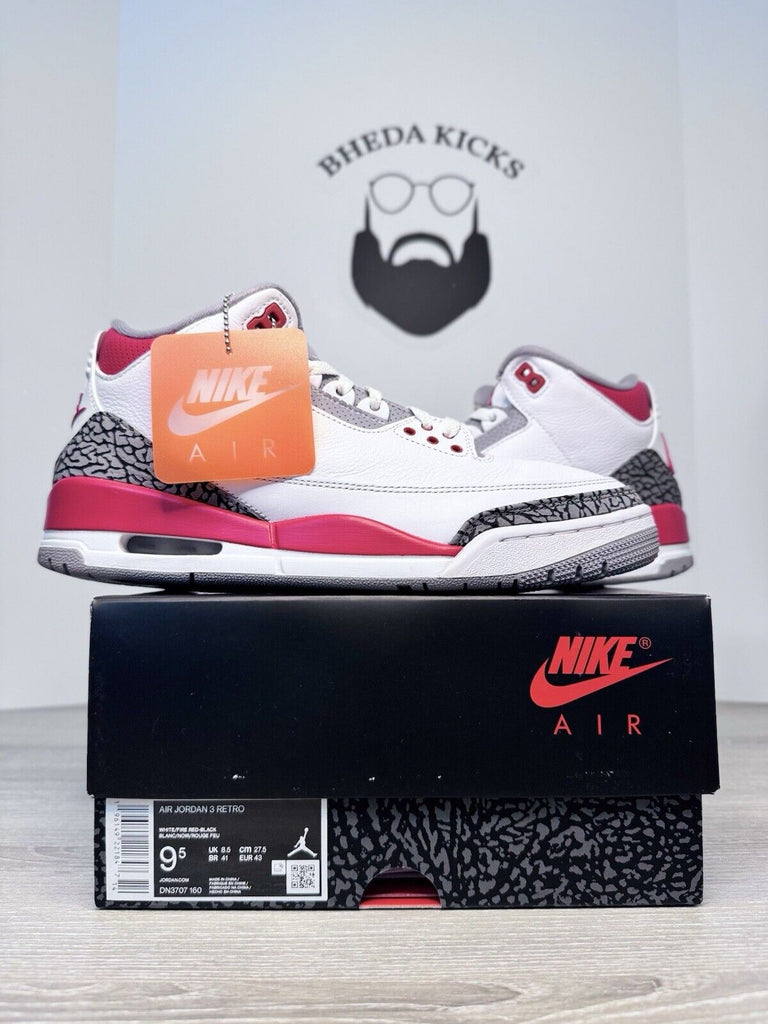 Size 9.5 - Jordan 3 Retro Mid Fire Red DN3707-160 Preowned Authentic Clean