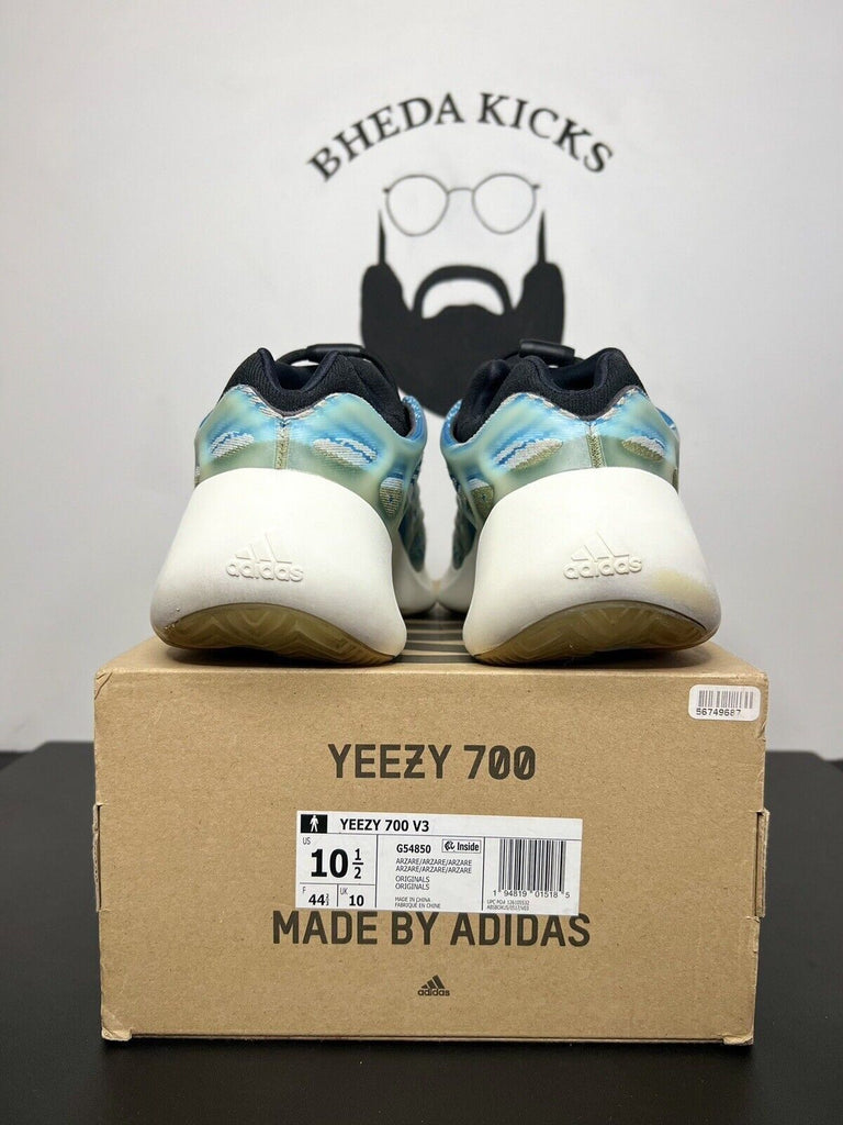 Adidas Yeezy 700 V3 Arzareth Size 10.5 G54854 Black Blue Preowned Og Rare