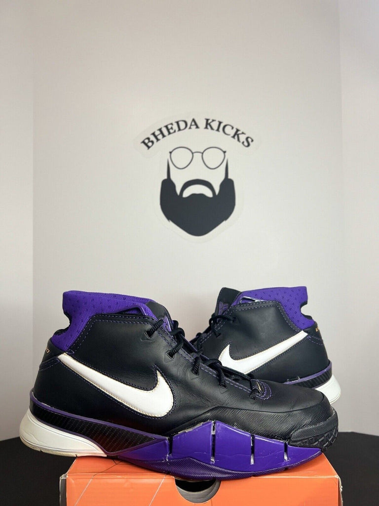 Nike Zoom Kobe 1 Protro Purple Reign Black Out Preowned 313143-014 Men's Size 12