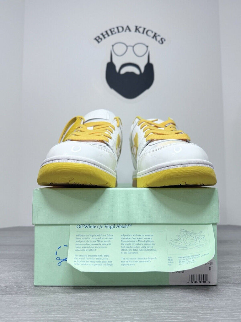 Size 11 (44 EU) - Off-white Out of Office Low White Yellow Patent Leather