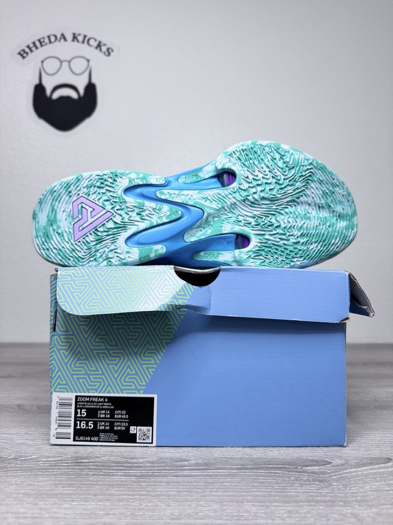 Size 15 - Nike Zoom Freak 4 Basketball Shoes Birthstone Blue DJ6149-400 NEW DS