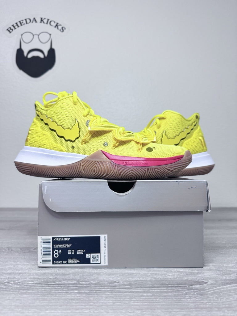 Size 8.5 - Nike SpongeBob SquarePants x Kyrie 5 Opti Yellow CJ6951-700 Men's New